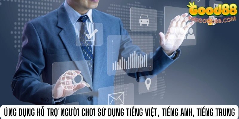 Ứng dụng hỗ trợ người chơi sử dụng tiếng Việt, tiếng Anh, tiếng Trung